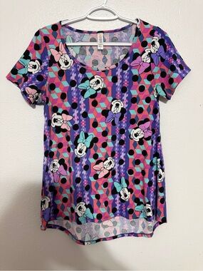 🎀 Vibrant & Fun! LuLaRoe Disney Minnie Mouse Geometric Polka Dot Classic Tee